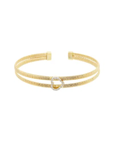 Meshmerise 18k Over Silver Mesh Bangle Bracelet In Gold