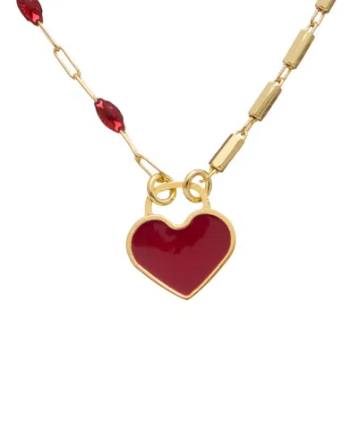 Meshmerise 18k Over Silver Necklace In Yellow/red