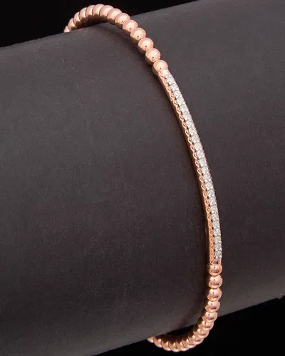 Meshmerise 18k Over Silver Vermeil 0.12 Ct. Tw. Diamond Ball Cuff In Gold