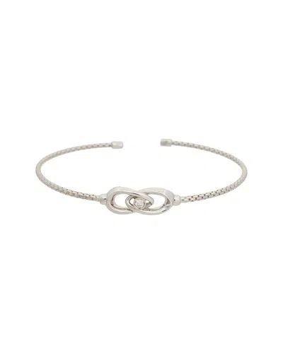 Meshmerise 18k Plated 0.03 Ct. Tw. Diamond Bangle Bracelet In Metallic