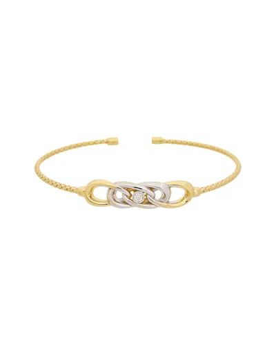Meshmerise 18k Plated 0.03 Ct. Tw. Diamond Bangle Bracelet In Gold