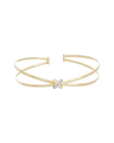 Meshmerise 18k Plated 0.05 Ct. Tw. Diamond Mesh Bangle In Burgundy