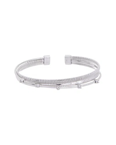Meshmerise 18k Plated 0.05 Ct. Tw. Diamond Mesh Bangle In Silver