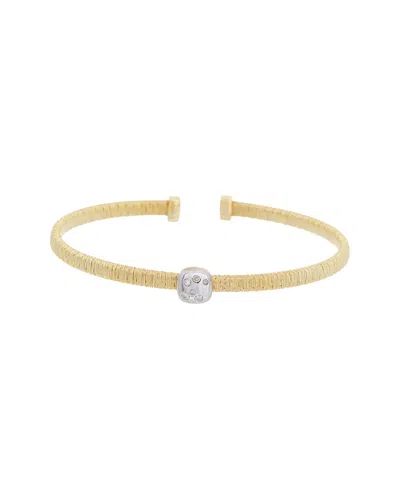 Meshmerise 18k Plated 0.05 Ct. Tw. Diamond Mesh Bangle In Brown