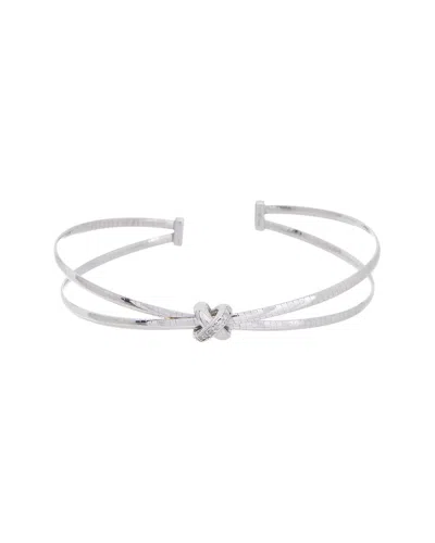Meshmerise 18k Plated 0.05 Ct. Tw. Diamond Mesh Bangle In Silver