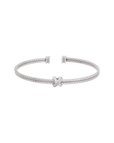 Meshmerise 18k Plated 0.05 Ct. Tw. Diamond Mesh Bangle In Metallic