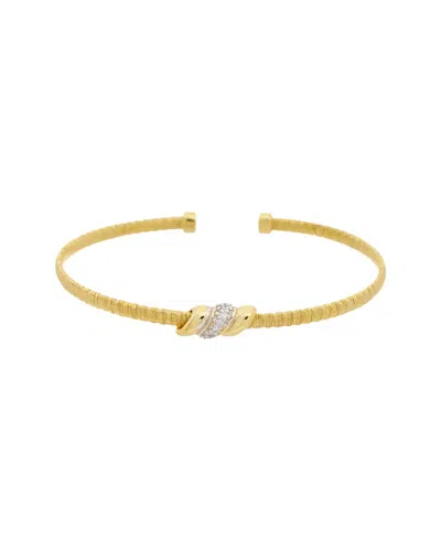 Meshmerise 18k Plated 0.06 Ct. Tw. Diamond Bangle Bracelet In Gold