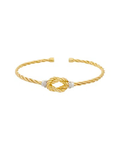 Meshmerise 18k Plated 0.06 Ct. Tw. Diamond Bangle Bracelet In Gold