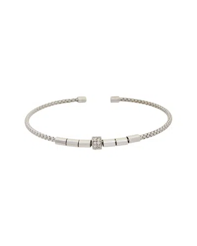 Meshmerise 18k Plated 0.07 Ct. Tw. Diamond Bangle Bracelet In Metallic