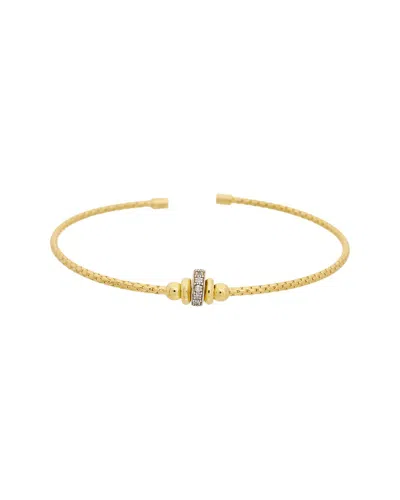 Meshmerise 18k Plated 0.07 Ct. Tw. Diamond Bangle Bracelet In Gold