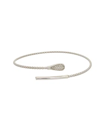 Meshmerise 18k Plated 0.07 Ct. Tw. Diamond Bangle Bracelet In Metallic