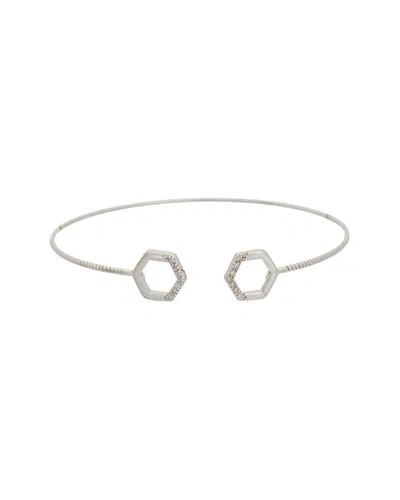 Meshmerise 18k Plated 0.08 Ct. Tw. Diamond Bangle Bracelet In Silver