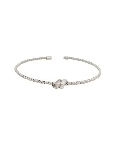 Meshmerise 18k Plated 0.08 Ct. Tw. Diamond Bangle Bracelet In Metallic