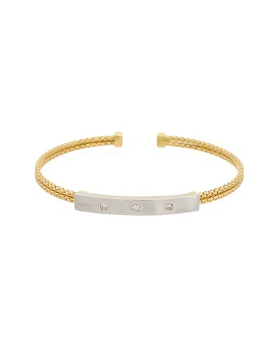 Meshmerise 18k Plated 0.09 Ct. Tw. Diamond Bangle Bracelet In Gold