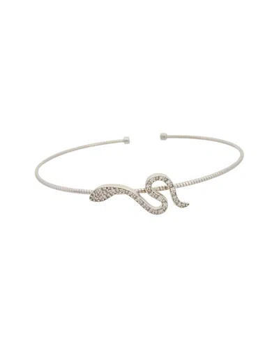 Meshmerise 18k Plated 0.10 Ct. Tw. Diamond Bangle Bracelet In Metallic