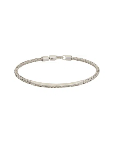 Meshmerise 18k Plated 0.10 Ct. Tw. Diamond Bangle Bracelet In Metallic