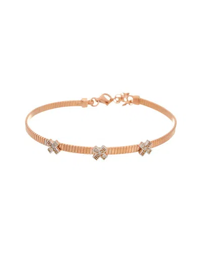 Meshmerise 18k Plated 0.10 Ct. Tw. Diamond Bangle Bracelet In Transparent
