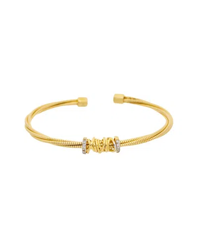 Meshmerise 18k Plated 0.10 Ct. Tw. Diamond Bangle Bracelet In Gold