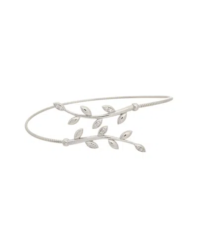 Meshmerise 18k Plated 0.10 Ct. Tw. Diamond Bangle Bracelet In White