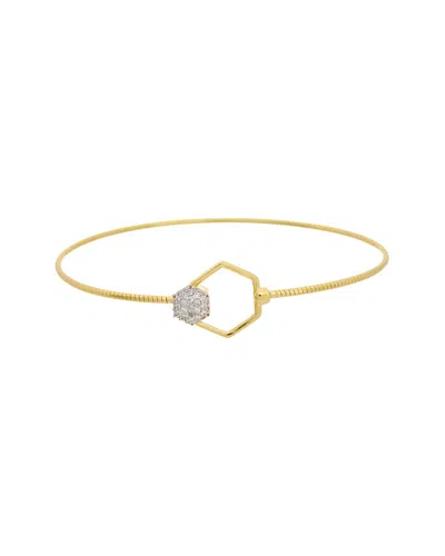 Meshmerise 18k Plated 0.10 Ct. Tw. Diamond Bangle Bracelet In Gold