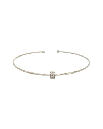 Meshmerise 18k Plated 0.10 Ct. Tw. Diamond Bangle Bracelet In Gold