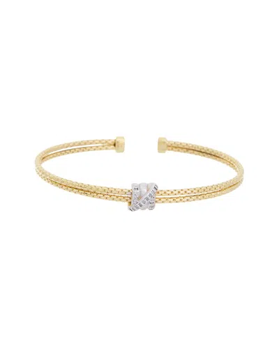 Meshmerise 18k Plated 0.10 Ct. Tw. Diamond Mesh Bangle In Burgundy