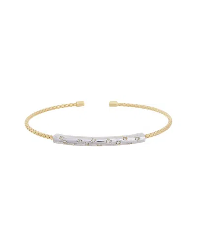 Meshmerise 18k Plated 0.10 Ct. Tw. Diamond Mesh Bangle In Gold
