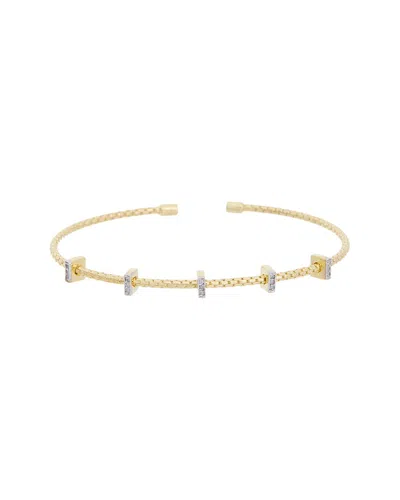 Meshmerise 18k Plated 0.10 Ct. Tw. Diamond Mesh Bangle In Gold