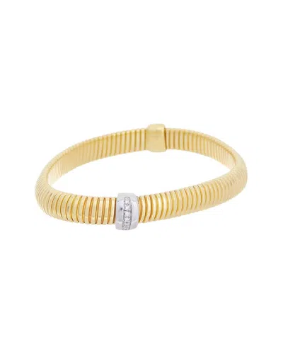 Meshmerise 18k Plated 0.10 Ct. Tw. Diamond Mesh Bangle In Gold