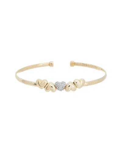 Meshmerise 18k Plated 0.10 Ct. Tw. Diamond Mesh Bangle In Burgundy