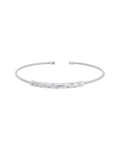 Meshmerise 18k Plated 0.10 Ct. Tw. Diamond Mesh Bangle In Silver