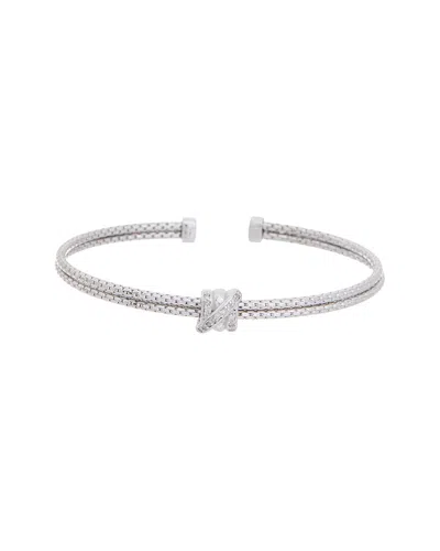Meshmerise 18k Plated 0.10 Ct. Tw. Diamond Mesh Bangle In Brown