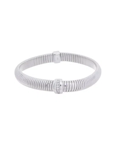 Meshmerise 18k Plated 0.10 Ct. Tw. Diamond Mesh Bangle In Burgundy