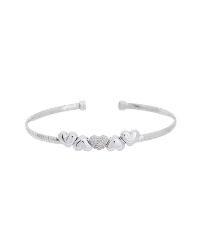 Meshmerise 18k Plated 0.10 Ct. Tw. Diamond Mesh Bangle In Metallic