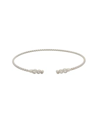 Meshmerise 18k Plated 0.12 Ct. Tw. Diamond Bangle Bracelet In Metallic