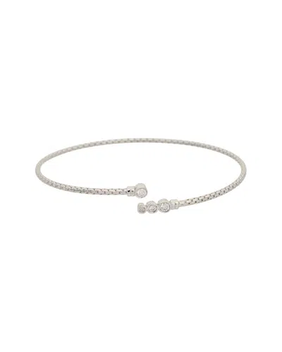 Meshmerise 18k Plated 0.12 Ct. Tw. Diamond Bangle Bracelet In Silver