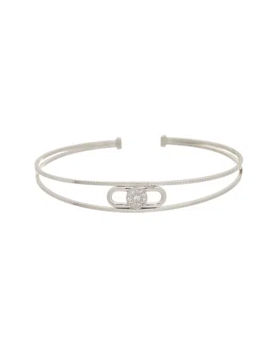 Meshmerise 18k Plated 0.13 Ct. Tw. Diamond Bangle Bracelet In Silver