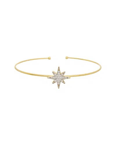 Meshmerise 18k Plated 0.15 Ct. Tw. Diamond Bangle Bracelet In Gold