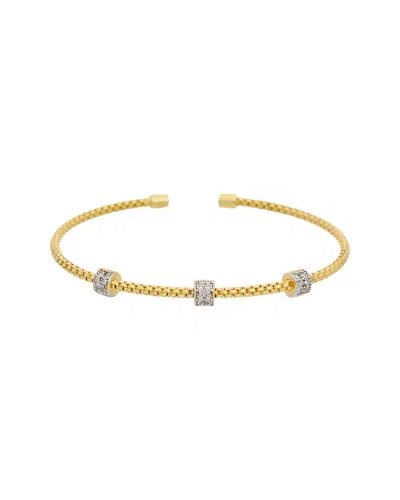 Meshmerise 18k Plated 0.15 Ct. Tw. Diamond Bangle Bracelet In Gold