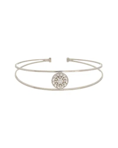 Meshmerise 18k Plated 0.15 Ct. Tw. Diamond Bangle Bracelet In Metallic
