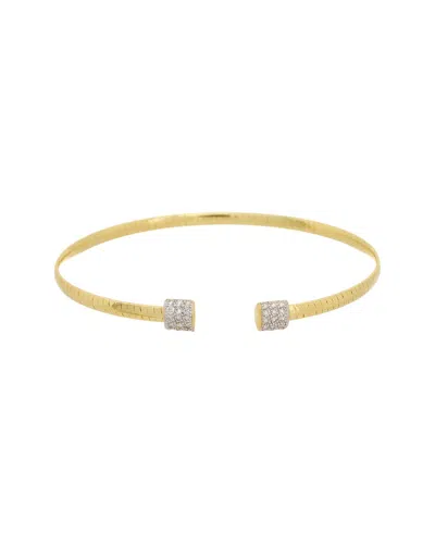 Meshmerise 18k Plated 0.15 Ct. Tw. Diamond Bangle Bracelet In Gold