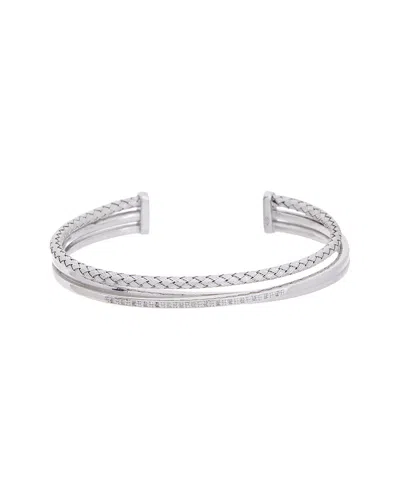 Meshmerise 18k Plated 0.15 Ct. Tw. Diamond Diamond Mesh Bangle In Metallic