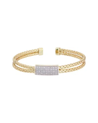 Meshmerise 18k Plated 0.15 Ct. Tw. Diamond Mesh Bangle In Gold