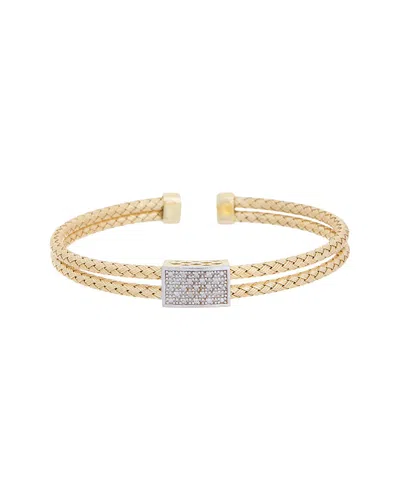 Meshmerise 18k Plated 0.15 Ct. Tw. Diamond Mesh Bangle In Gray