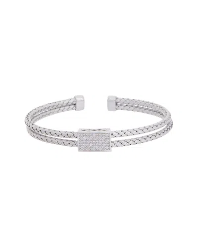 Meshmerise 18k Plated 0.15 Ct. Tw. Diamond Mesh Bangle In Metallic
