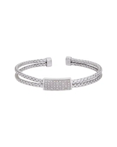 Meshmerise 18k Plated 0.15 Ct. Tw. Diamond Mesh Bangle In Metallic
