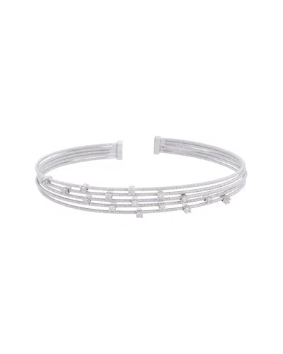 Meshmerise 18k Plated 0.15 Ct. Tw. Diamond Mesh Bangle In Metallic