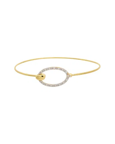 Meshmerise 18k Plated 0.16 Ct. Tw. Diamond Bangle Bracelet In Gold