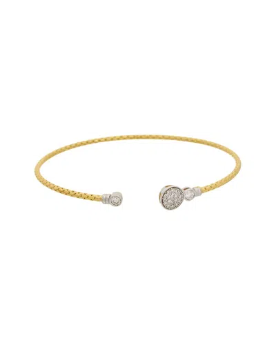 Meshmerise 18k Plated 0.18 Ct. Tw. Diamond Bangle Bracelet In Gold
