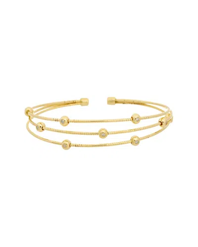 Meshmerise 18k Plated 0.18 Ct. Tw. Diamond Bangle Bracelet In Gold